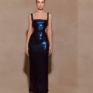 NWT Meshki Adoria Sequin Navy Dress 💙